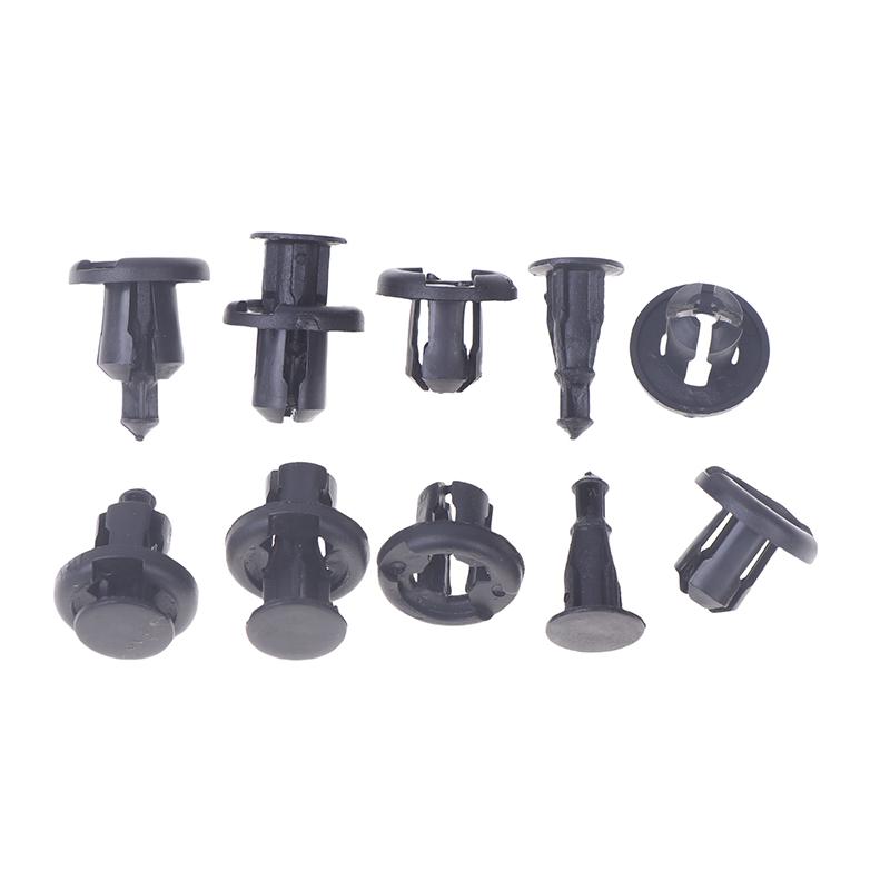 50/100 шт. 10 мм диаметр 10 мм черный пластик автомобильный крепеж заклепки зажимы автомобиль бампер дверь панель подкрылок зажимы фиксатор