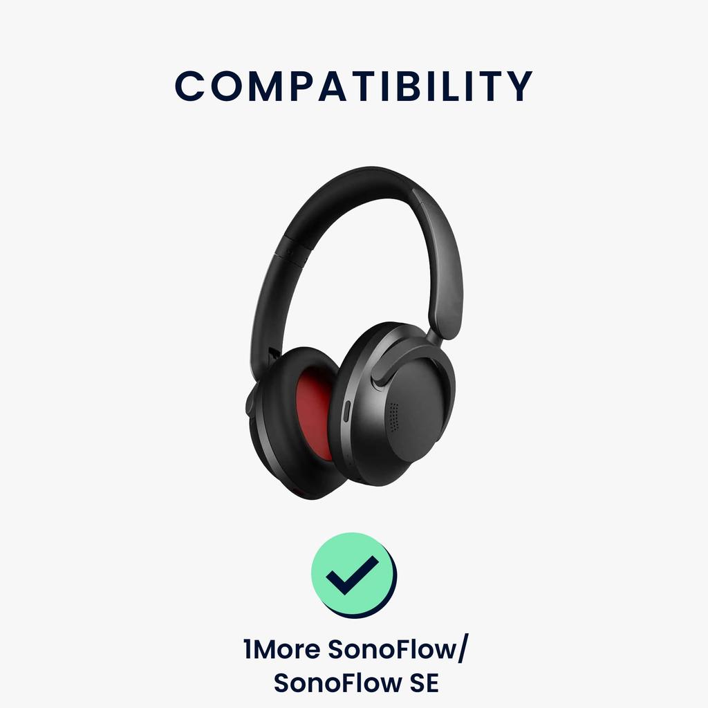 kwmobile 2x Headphone Cover 1More Compatible with SE Replacement Ear Pads Cushion PU Leather Navy Blue SonoFlow/SonoFlow -