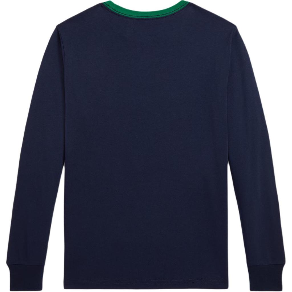 Polo Ralph Lauren Футболка с длинным рукавом и круглым вырезом Color Block с логотипом для детей, верх 323979464-002