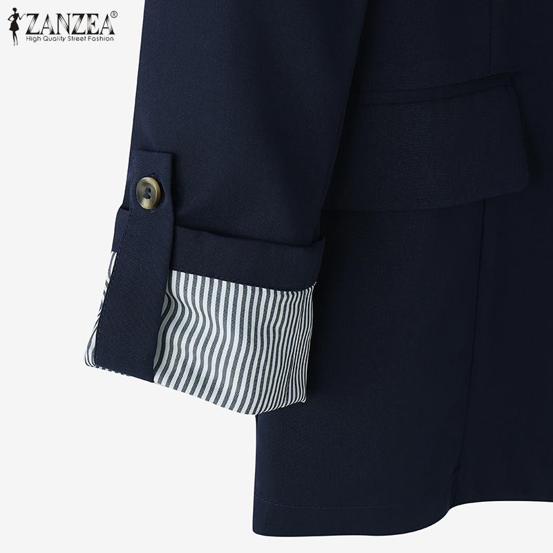 ZANZEA Женский модный пиджак с воротником и длинным рукавом в полоску