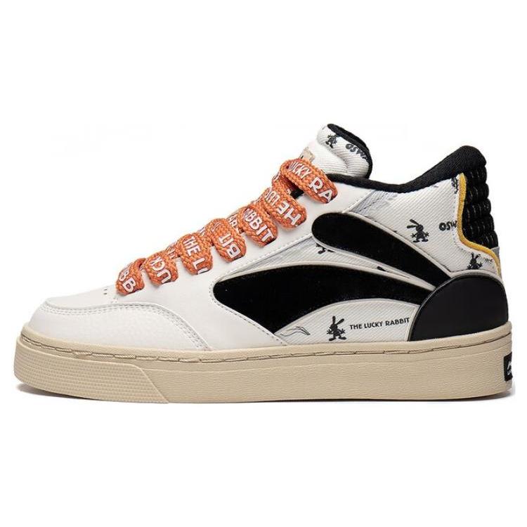 OSWALD x Li Ning Wave 180 Износостойкие Дышащие Средние Скейтбордические Ботинки Женские Белый Черный AECT020-1