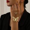 Retro Baroque Style Butterfly Ring Bracelet: European & American Inspired Women's Accessory