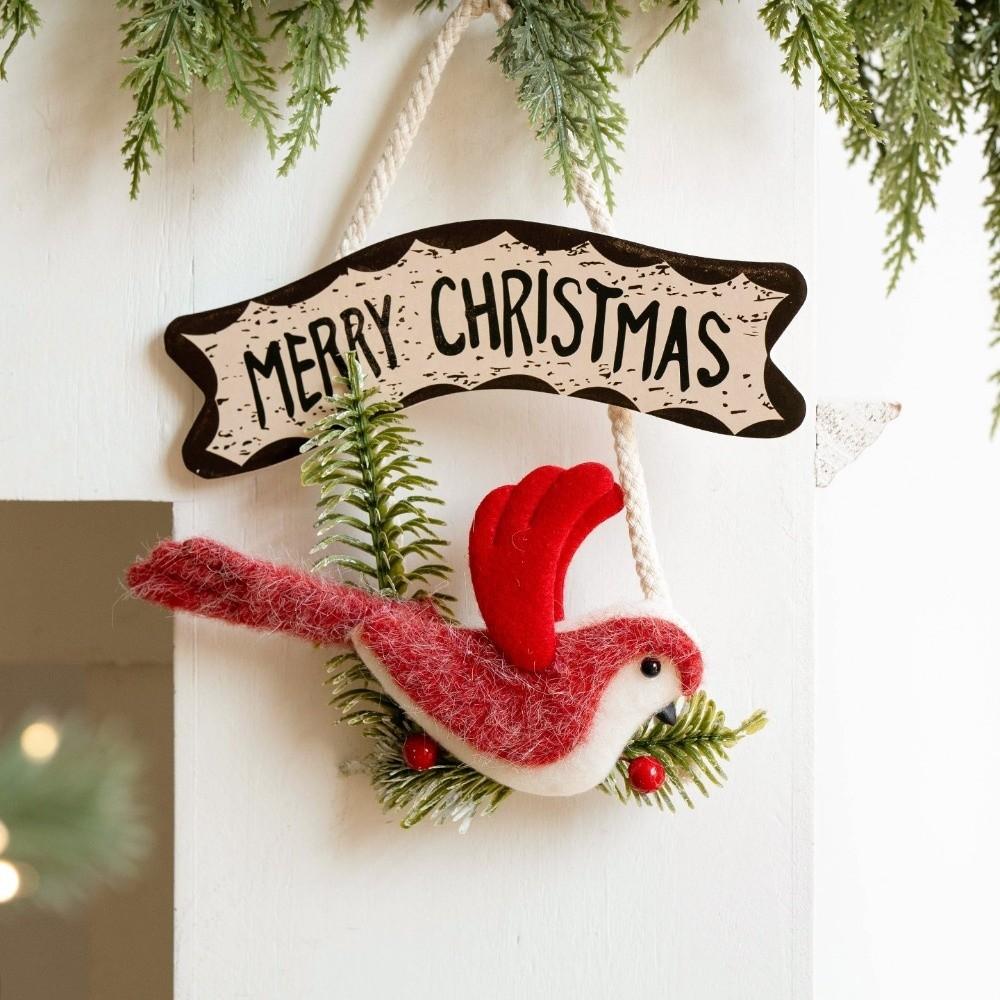 Lifelike Design Christmas Hanging Pendant Lightweight Wreath Bird Ornament Holiday Decor