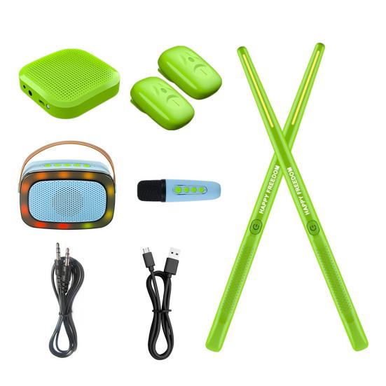 1 комплект воздушной барабанной установки с барабанными палочками, педалями, аудиоконвертером, динамиком, 3D-датчиком движения, электрическая барабанная установка для начинающих, виртуальный барабан, ударный инструмент