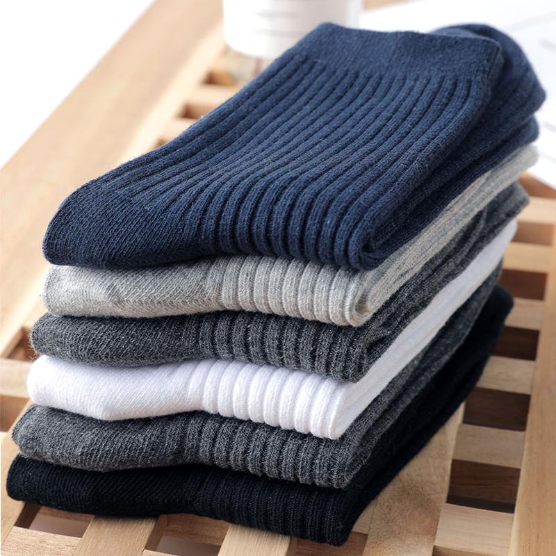 100% Pure Cotton Men Socks Casual Business Stripe Deodorant Breathable Man Travel Summer Winter Sock