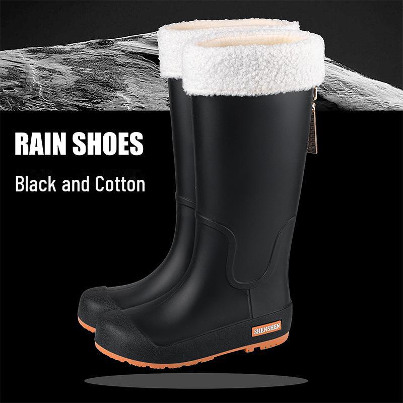 Женские водонепроницаемые противоскользящие длинные резиновые сапоги - модная резиновая обувь в корейском стиле для ношения на открытом воздухе