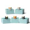 Creative Cat Meow Bath Bomb Set with Blue Tub and Hand-Painted Figurines for Micro Landscape Gardening