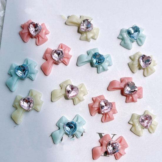 10 шт., подвески для ногтей с бантом, сердце дракона, смола, 3D, экологически чистые аксессуары для дизайна ногтей для красивых и очаровательных ногтей