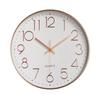 8 Inch Silent Wall Clock Embossed Scale Round Dial Pointer Display Battery Powered Accurate Timekeeper