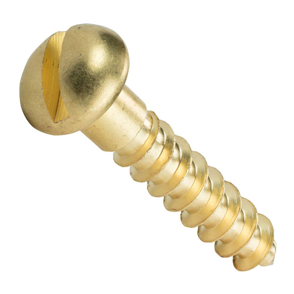 New Slotted Drive Self Drilling Tapping Minus Solid Brass Round Head Wood Screws