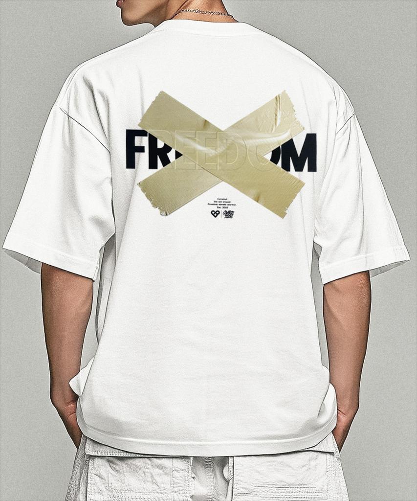 Графическая футболка Keobeolaijeu Freedom Gold (белый)