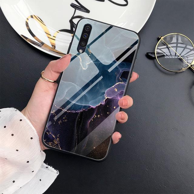 Background Marble Case For Samsung Galaxy A52 A70 A71 A73 A53 A13 5g A03 A72 A22 A21s A03 Core A42 Tempered Glass Capinha Cover