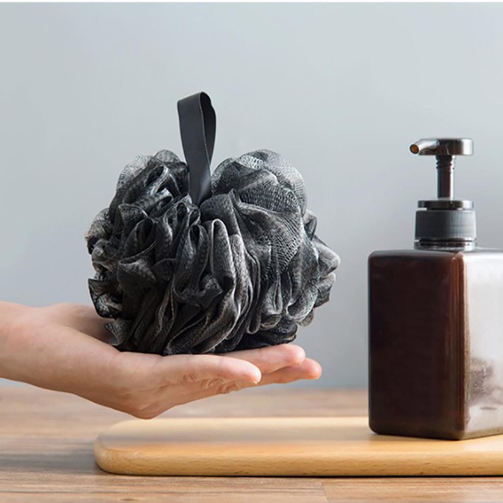 (Никита) Губка для душа для ванны Отшелушивающая сетчатая щетка Губка для душа для ванны Чистая черная