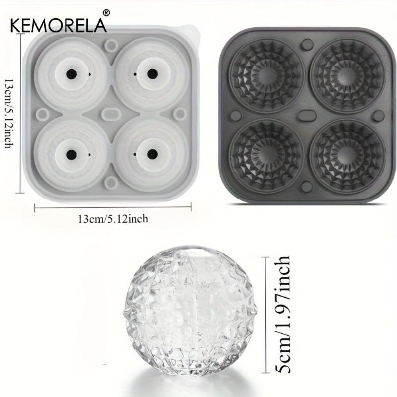 3D Silicone Crystal Spherical Ice Cube Mold With Funnel Mold Spherical Silicone Ice Cube Mold for Cocktail Whiskey Drink Brandy 6