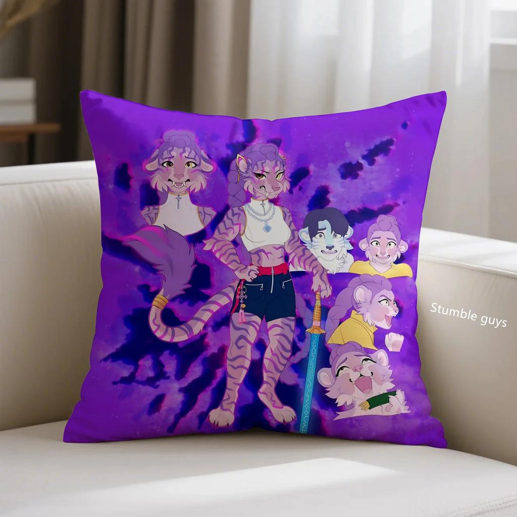 Demon Hunters Anime Sofa Pillowcase Kpop Cushion Cover Home Decor