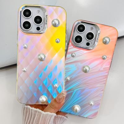Гальванизированный лазер для чехла для мобильного телефона IPhone16E для Apple 15PROMAX Трендовый жемчужный 14 защитный чехол