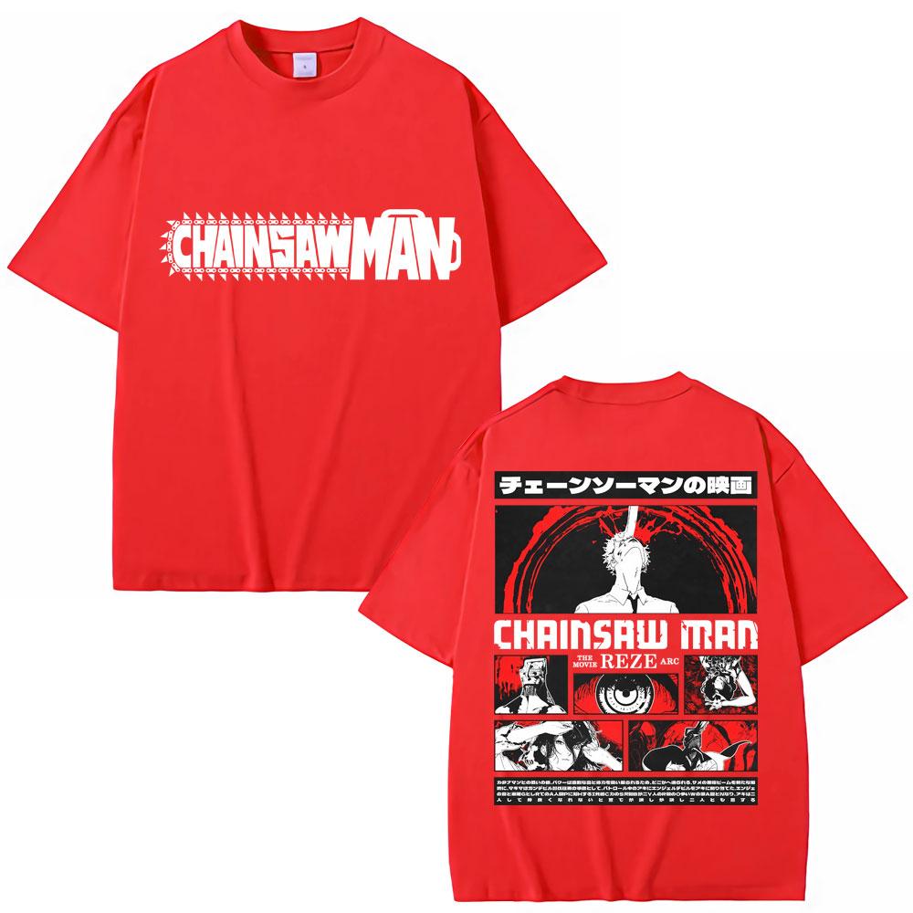 90s Japanese Anime Chainsaw Unisex Graphic T Shirt Unisex Women Fashion Vintage Cartoon Tshirt Oversized Cotton Casual Summer Tshirts