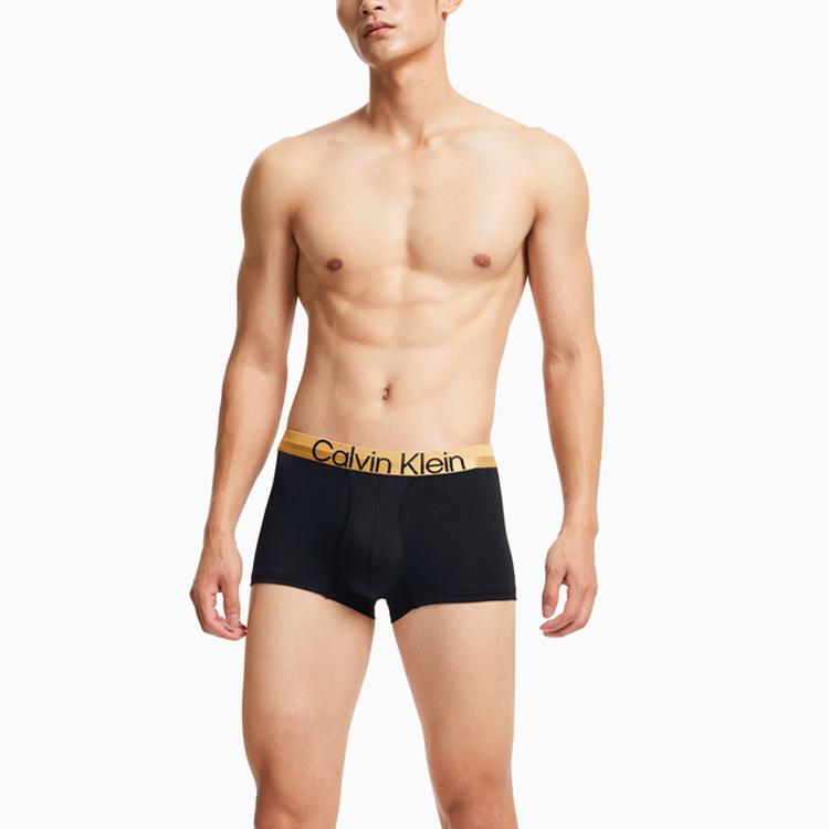 Calvin Klein Цветные жаккардовые трусы-боксеры с низкой посадкой, дышащие, мужские трусы, черное NB3026-UB1