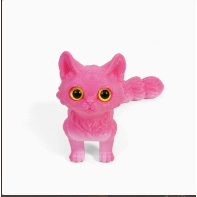 3D-печать Милый Хвост Кошки Сочлененный Подвижный Детский Подарок Игрушка Модель Украшение для Машины