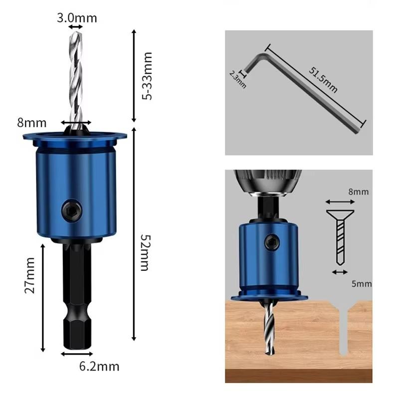 Сверло по дереву Профессиональное 2 в 1 Сверло по металлу Механическая мастерская Вращающийся инструмент Инструменты для зенкования Аксессуары