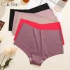 Ice Silk Seamless Panties for Women High Waist V Desigh Underwear Solid Color Lingerie Soft Comfort