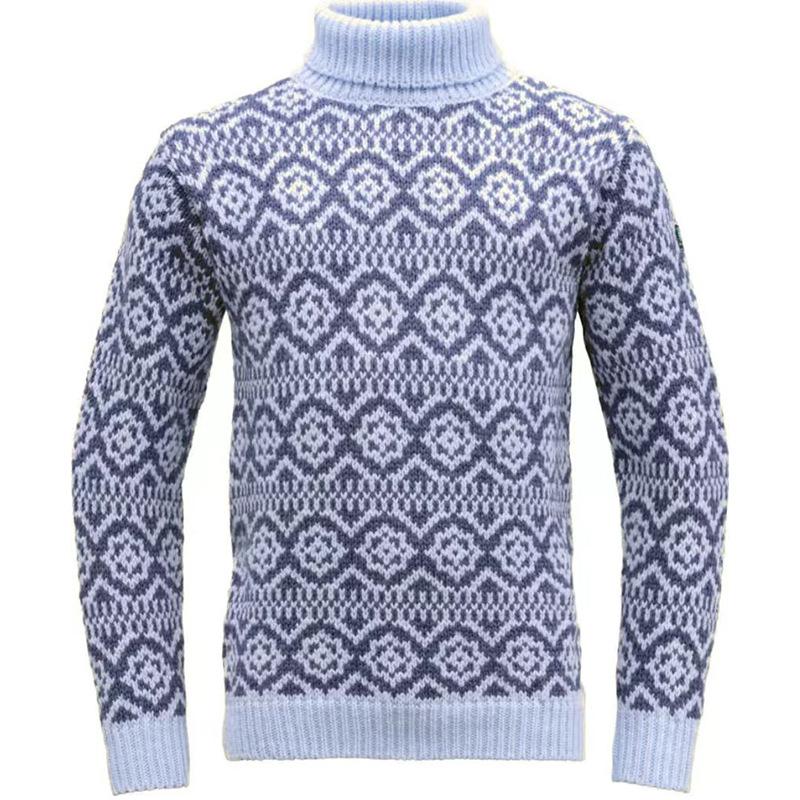 Мужской ретро ромбовидный свитер с высоким воротом свободный пуловер вязаный
