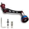 HEIGHTEN 55-60mm Adjustable Reel Handle with New 24.5mm Handle Knob for Daiwa and Shimano Engine Series Spinning Reels (Black & Wine Red) (975)