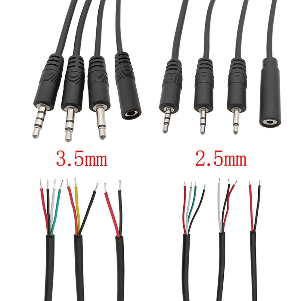 1Pcs 2/3/4Pins Mono Stereo AUX Connector 2.5mm/3.5mm DIY Audio Extension Wire AUX Extension