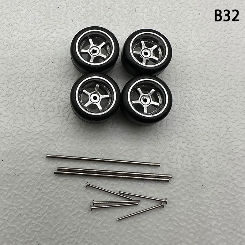 Инновационные ABS Основные Модифицированные Детали Игрушка-Транспорт Для Hotwheels Tomica Mini Gt 1 Комплект 1/64 Модель Автомобиля Колеса С Резиновыми Шинами