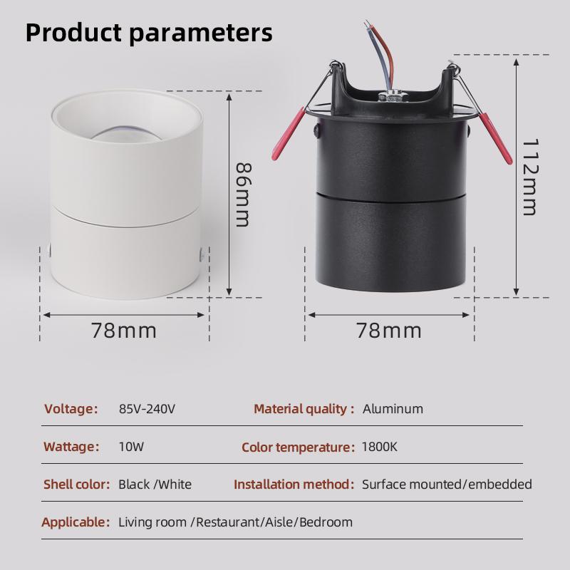 Светодиодный точечный светильник Downlight, AC 110 В-220 В, COB, прожектор Sunset Spot, встраиваемый потолочный светильник для домашнего декора, гостиной, прихожей