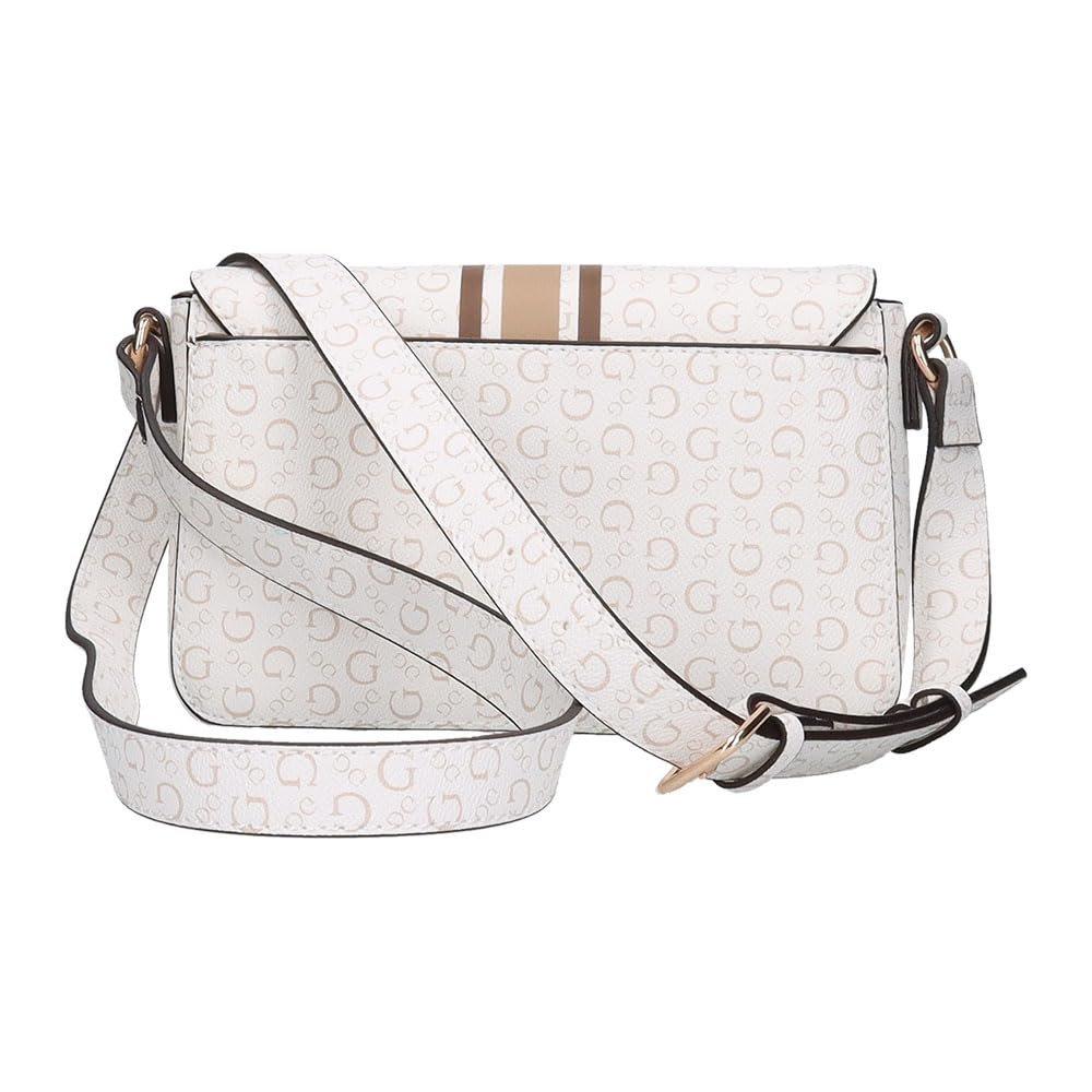 GUESS Tabitha Flap Crossbody Bag White Monogram SG199920 WHI