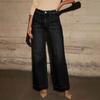 Женские джинсы с высокой посадкой в европейском и американском стиле, женские брюки прямого кроя с широкими штанинами в ретро-стиле