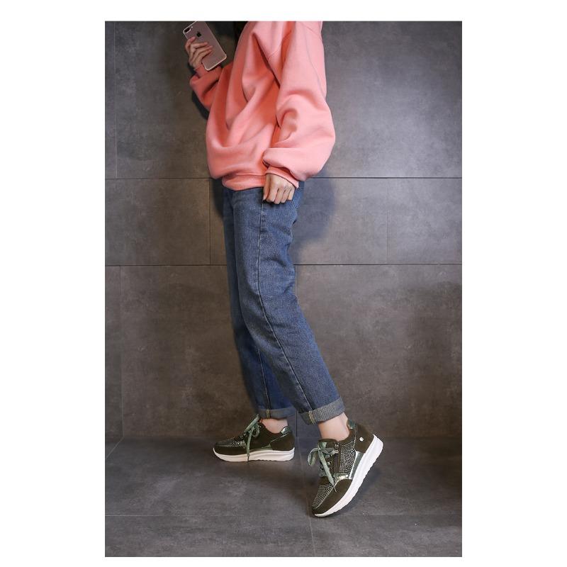 Новые женские кроссовки большого размера, увеличивающие рост, женские туфли на танкетке и кроссовки на шнуровке