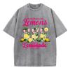 Когда жизнь подкидывает лимоны, делай принты Washed TShirt Женские хлопковые топы с потертостями, круглый вырез, удобные футболки, летняя одежда