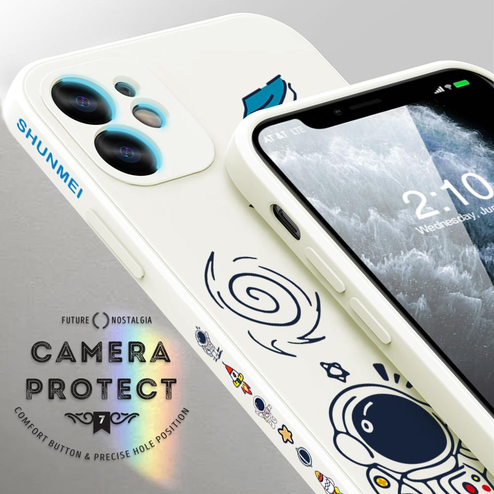 Чехол для телефона с мультяшным красочным узором, квадратный, жидкий силикон, TPU, полное покрытие камеры, противоударный защитный чехол для Samsung Infinix Tecno