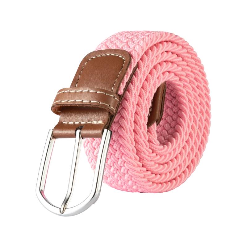 120cm Unisex Elastic Fabric Casual Belt Pin Buckle Expandable Braided Stretch Canvas Simple and Stylish Leisure Men Women Belt