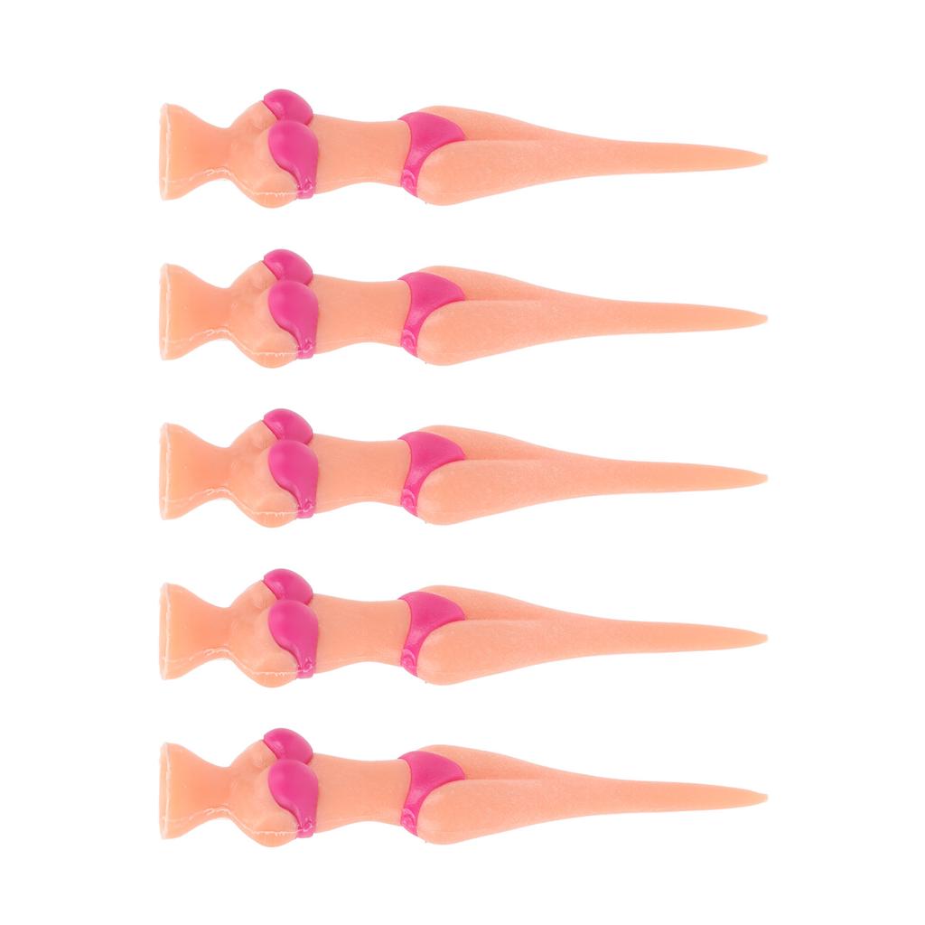 5 шт. пластиковых гольф-ти с противоскользящим покрытием, ти для гольфа с изображением девушки в бикини для тренировок по гольфу, зеленый