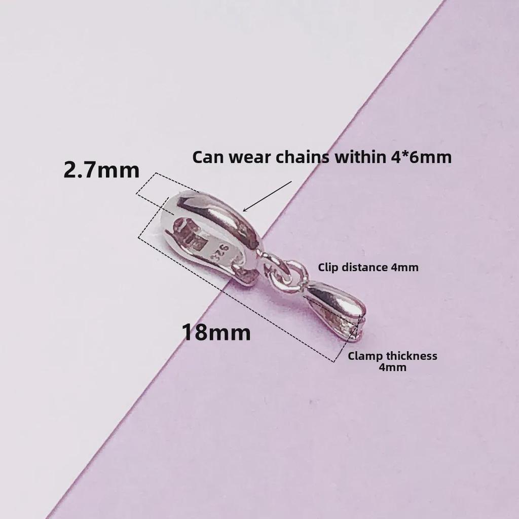 Серебряная застежка-клипса двойная из стерлингового серебра 925 пробы для подвески и нефритовых аксессуаров