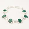 Зеленый Оникс Драгоценный Камень 925 Стерлинговое Серебро Ювелирные Изделия Ручной Работы Браслет 9" Для Свадьбы RB-6-14