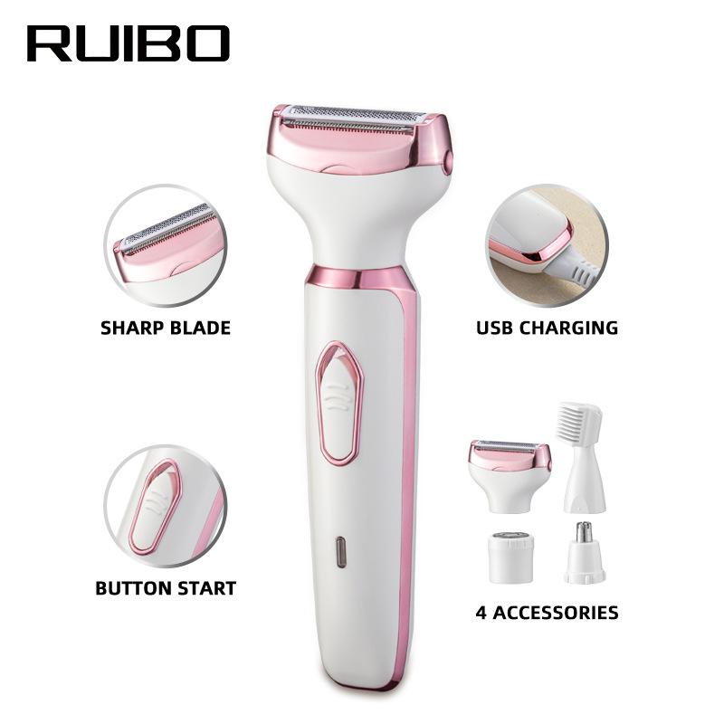 Electric Women's Shaver for Intimate Care - 3-in-1 Body Trimmer for Underarm Bikini Line Pubic Hair Removal - Rechargeable Cordless Personal