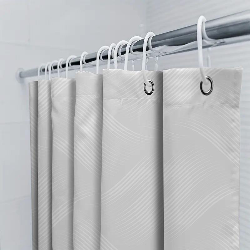 Скандинавская волна Занавеска для душа-Белые геометрические узоры Занавески для душа 180X 200 см Для современного спа-оформления ванной комнаты
