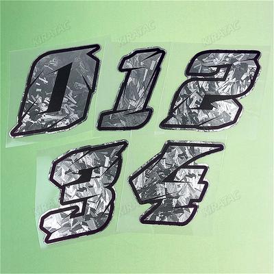 1 шт. Серебристые наклейки с номером мотоцикла из углеродного волокна Водонепроницаемые универсальные виниловые наклейки для BMW KTM YAMAHA Kawasaki Suzuki Honda