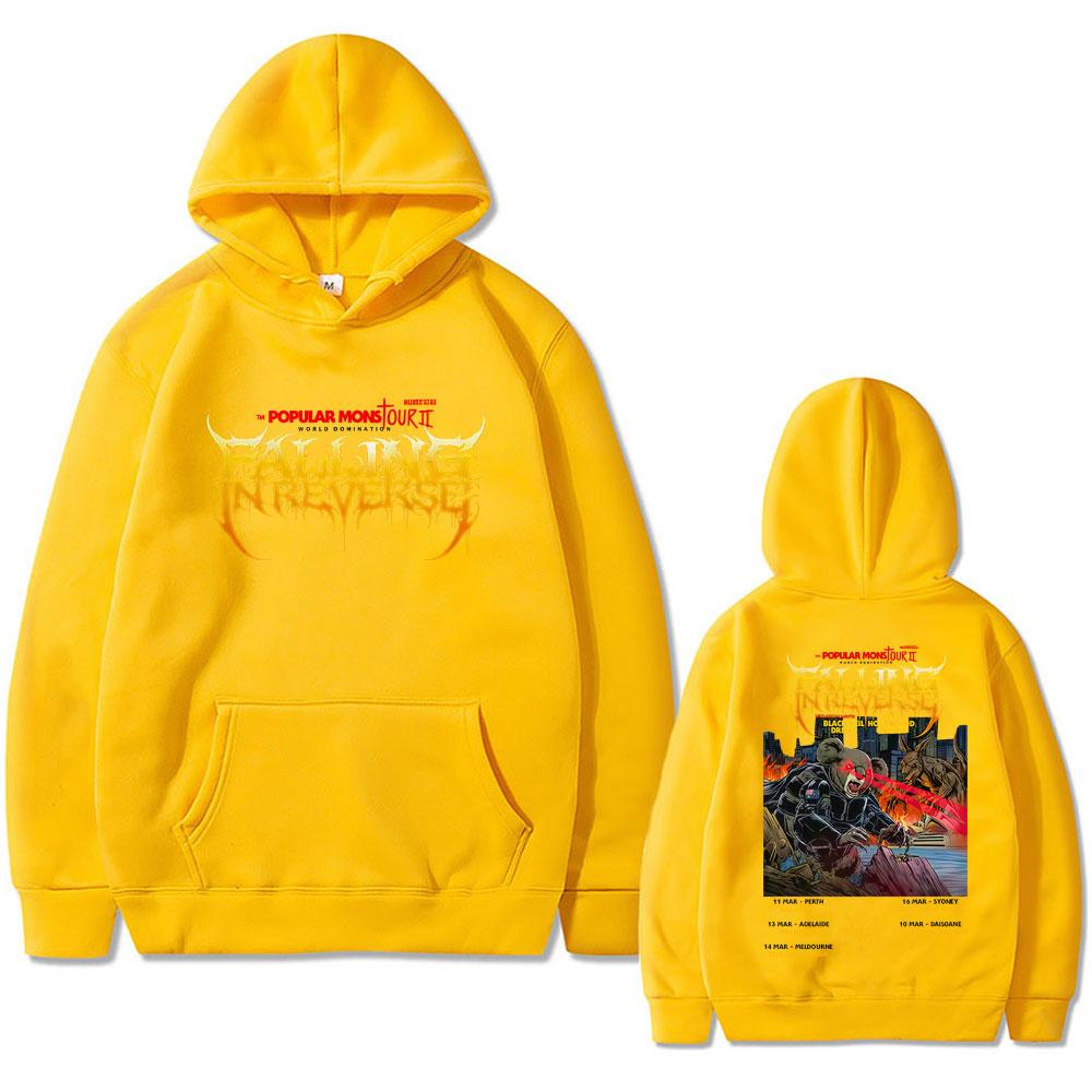 Худи Falling in Reverse Popular Mons Tour II Мужское Женское Рок Метал Оверсайз Уличная Одежда Мужские Повседневные Толстовки