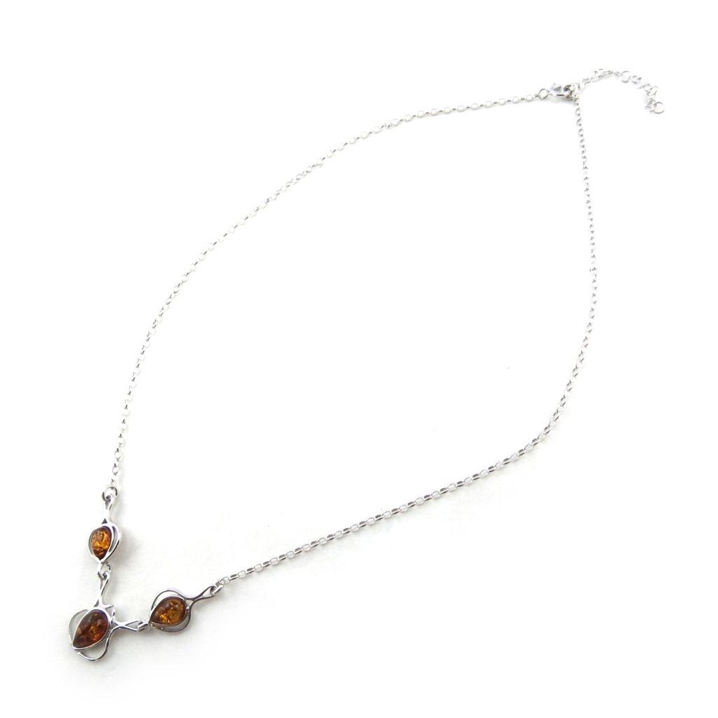 Les Trésors De Lily [N2272] - Silver Necklace 'Inspiration' Amber (rhodium-plated) - 18x15 Mm