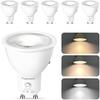 Dimmable GU10 LED Bulbs, 50W Halogen Equivalent, 3 Color Adjustable 3000K/4200K/6000K, 7 Watt, 600 Lumens, 120V Spotlight LED Bulb GU10, Enclosed