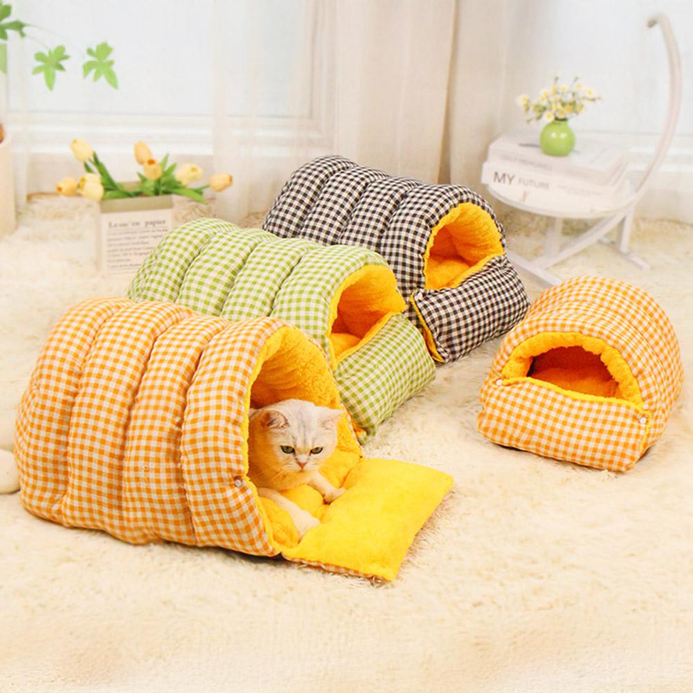 Winter Warm Cat Sleeping Bag Cozy Plush Burrow Cave Bed for Kitty Pet Supplies