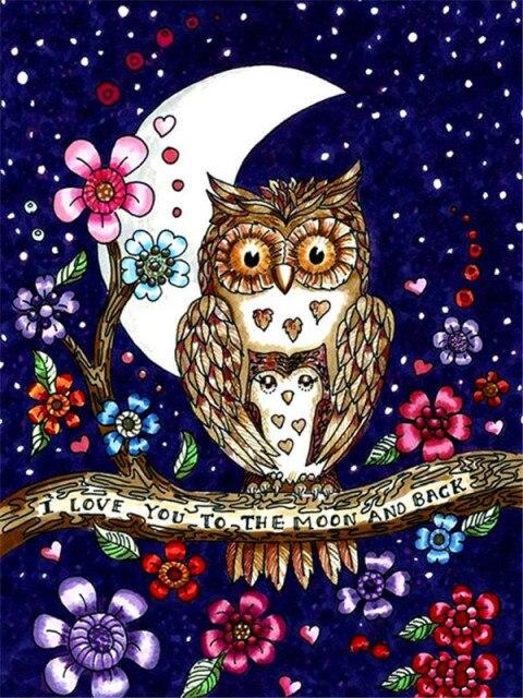 Алмазная картина Сова, полная дрель, украшение для дома, Алмазная вышивка, мозаика с животными, картина со стразами, настенное искусство