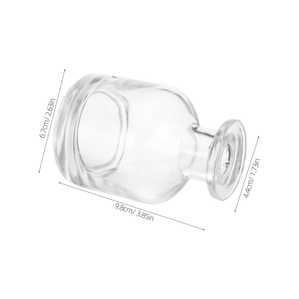 2Pcs Glass Diffuser Bottles for Reed Diffusers Elegant Cylindrical Design Empty Refillable Aromatherapy Jars Small Mouth