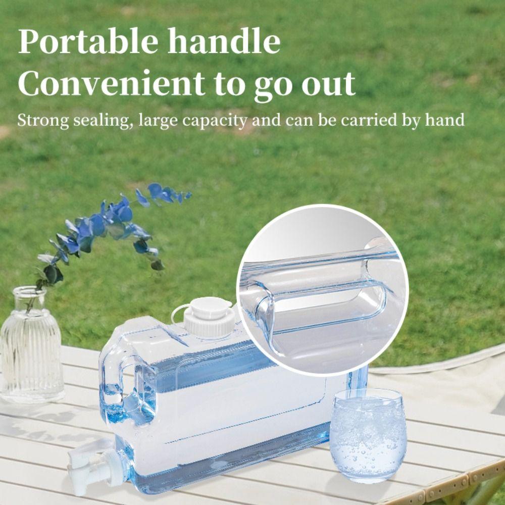 4L Outdoor Drinking Bucket Transparent Camping Water Tank Water Storage Container  Travel Supplies