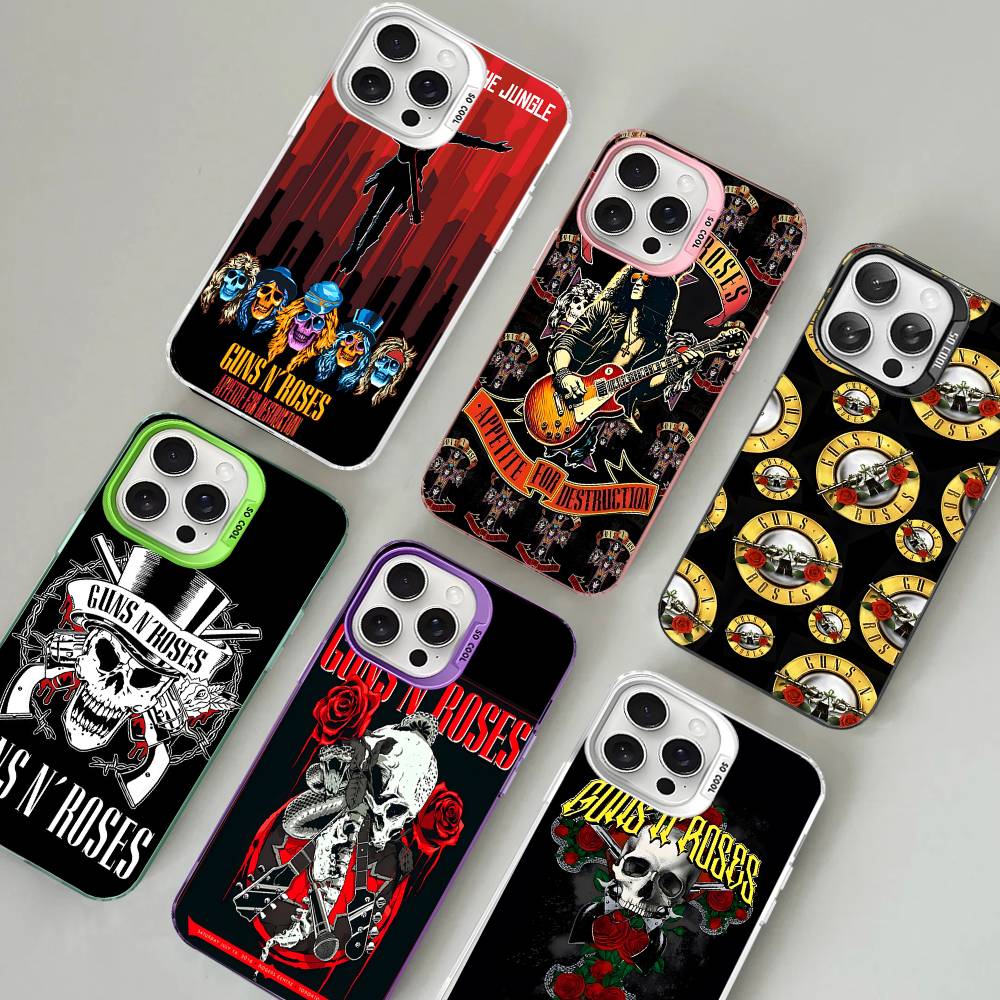 GUNS N ROSES Для iPhone 17 16 15 14 13 12 11 Pro Max Plus Матовый Цветной Задний Чехол для Телефона